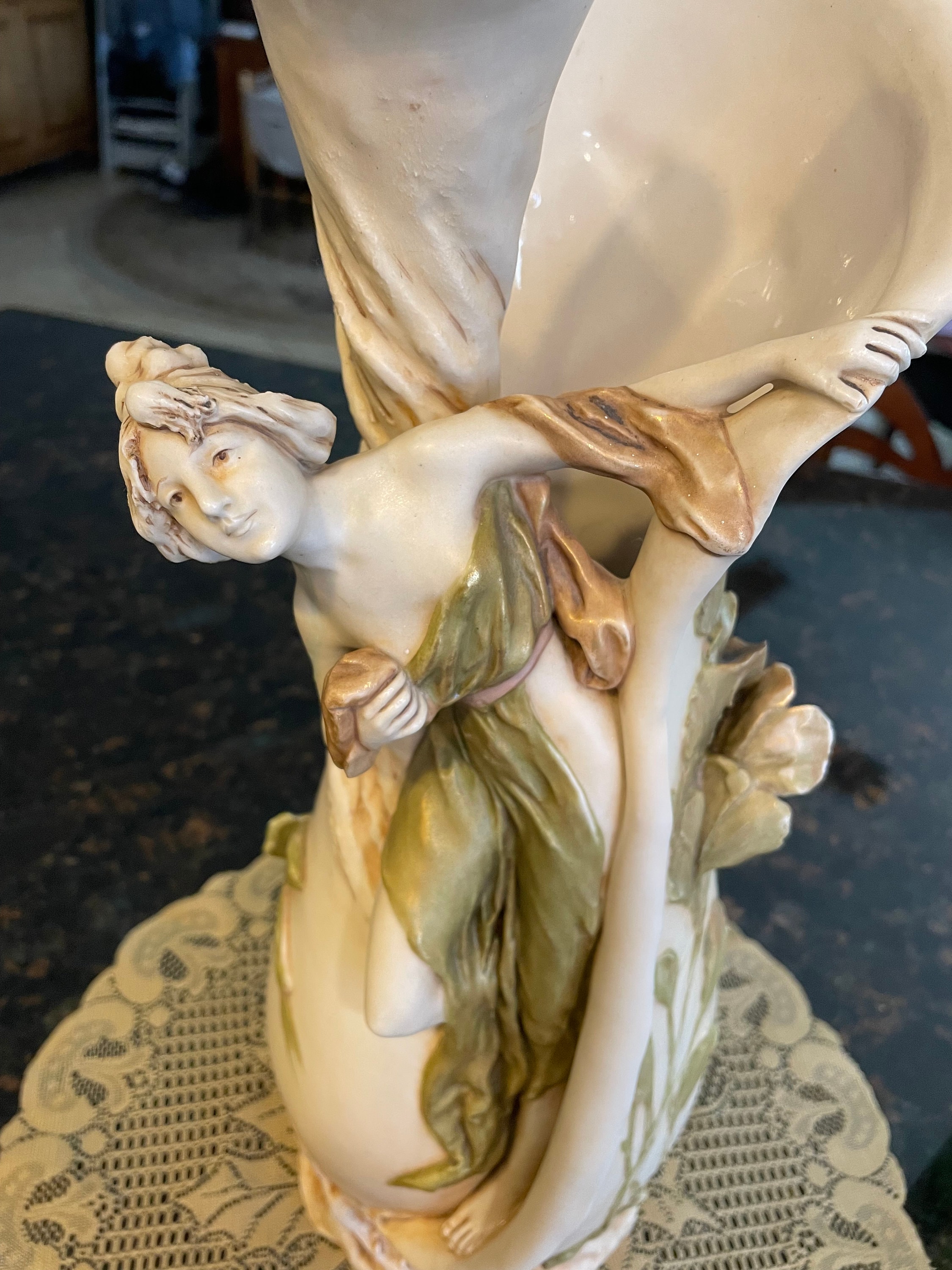 Huge XL ROYAL DUX Ceramic Maiden Girl Figural Art Nouveau Huge XL ROYAL DUX Ceramic Maiden Girl Figural Art Nouveau