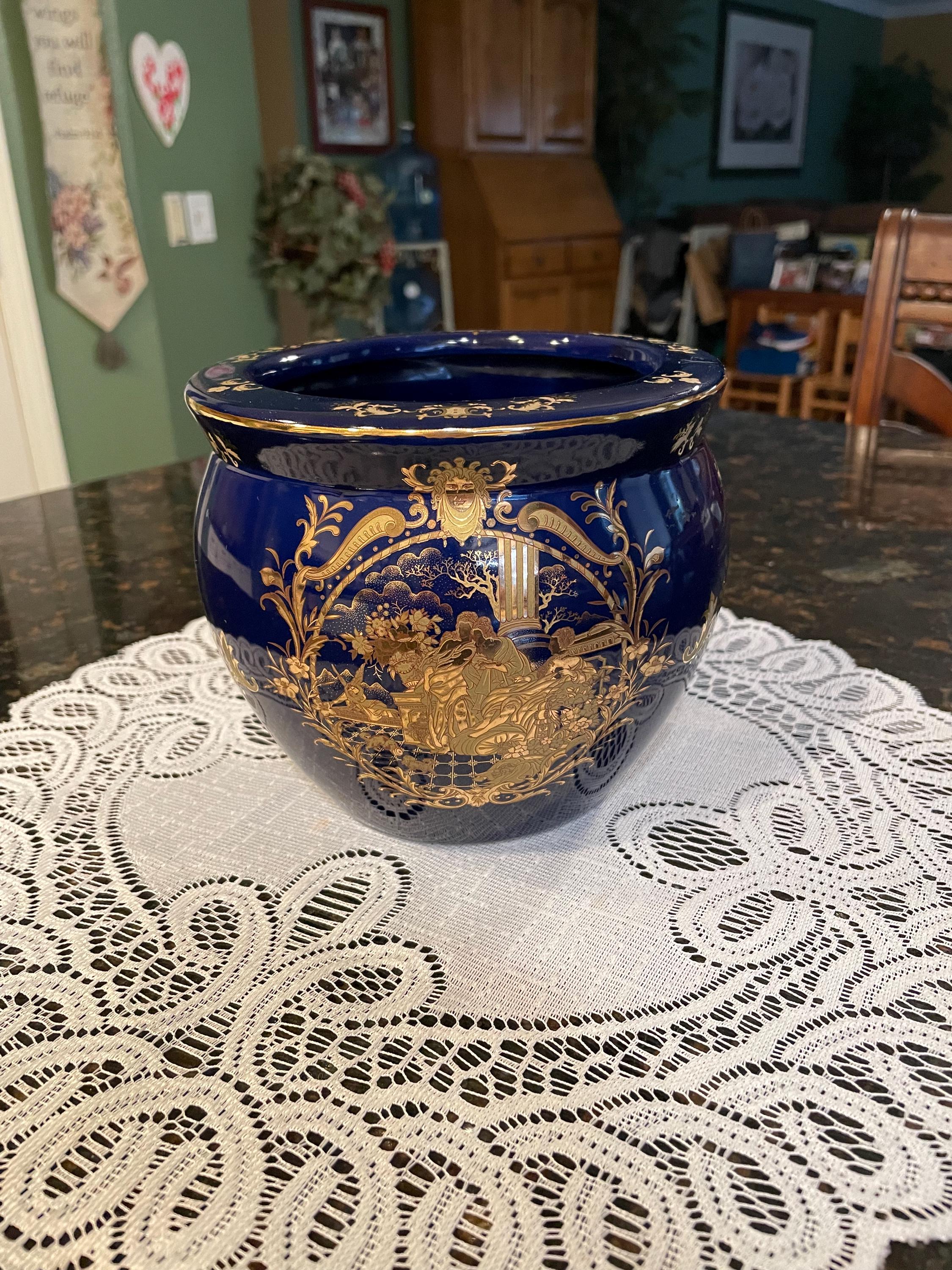 Limoges Blue Vase - Etsy