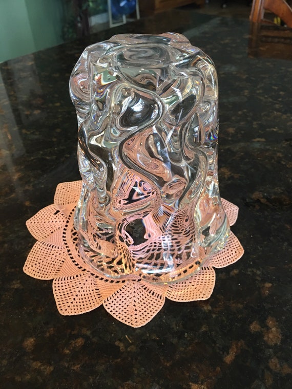 Daum Frances製 
琥珀色の動物彫刻 Pair of Art Deco Totem Form Vases in Acid Etched Smoked