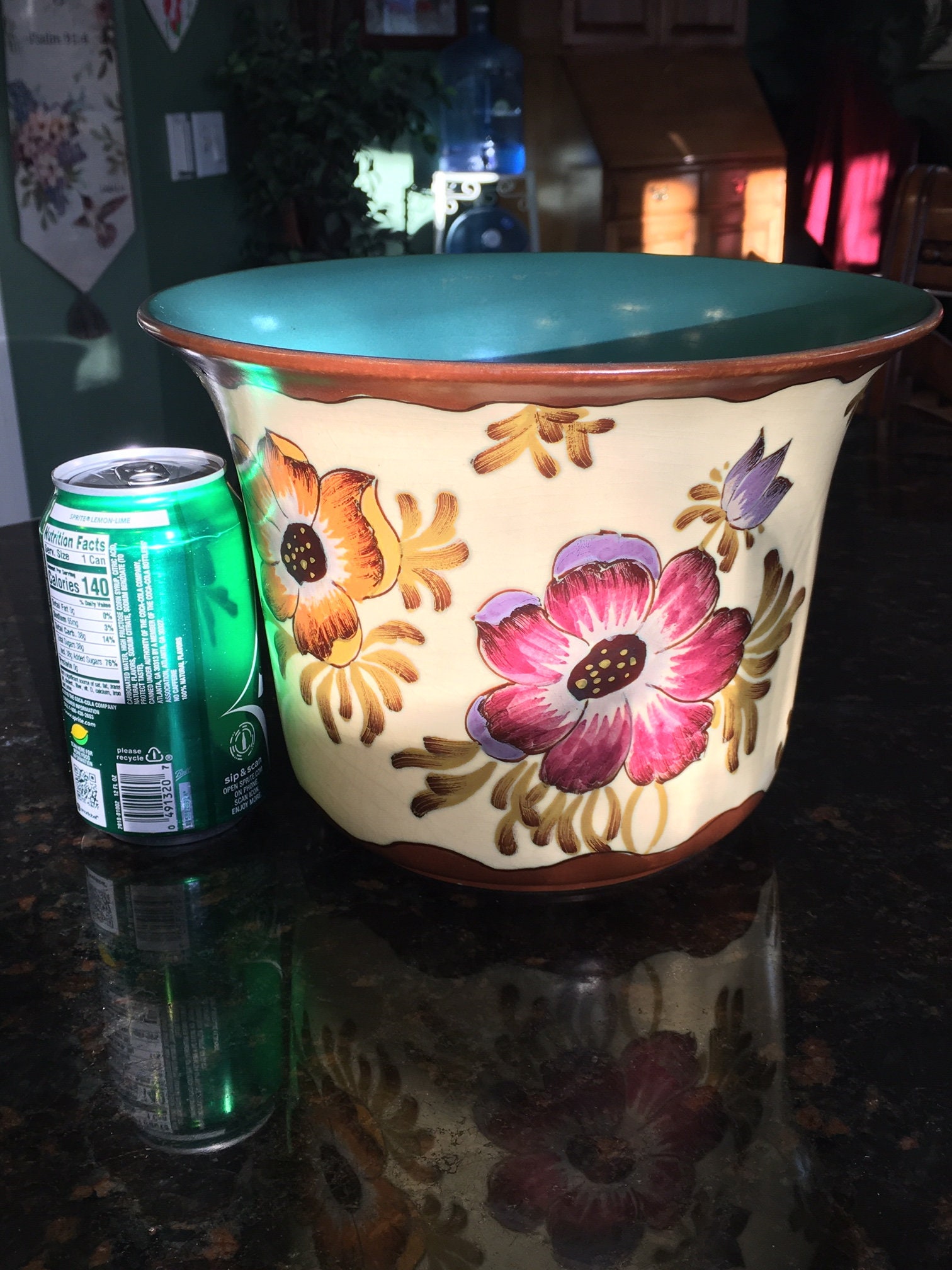 Gouda Pottery Planter Pot Large Londres Plazuid ~ Holland Mid Century Dutch Flower Cache Art 1964 Earthware 7 Inch Tall