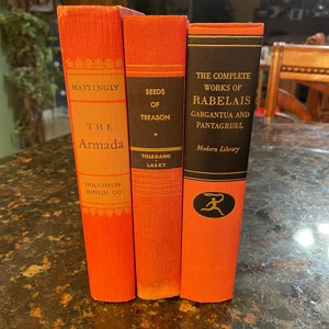 THREE RARE First Edition Books:  The Armada (1959), Seeds of Treason (1950), Complete works of Rabelais~Gargantua and Pantagruel (1936)