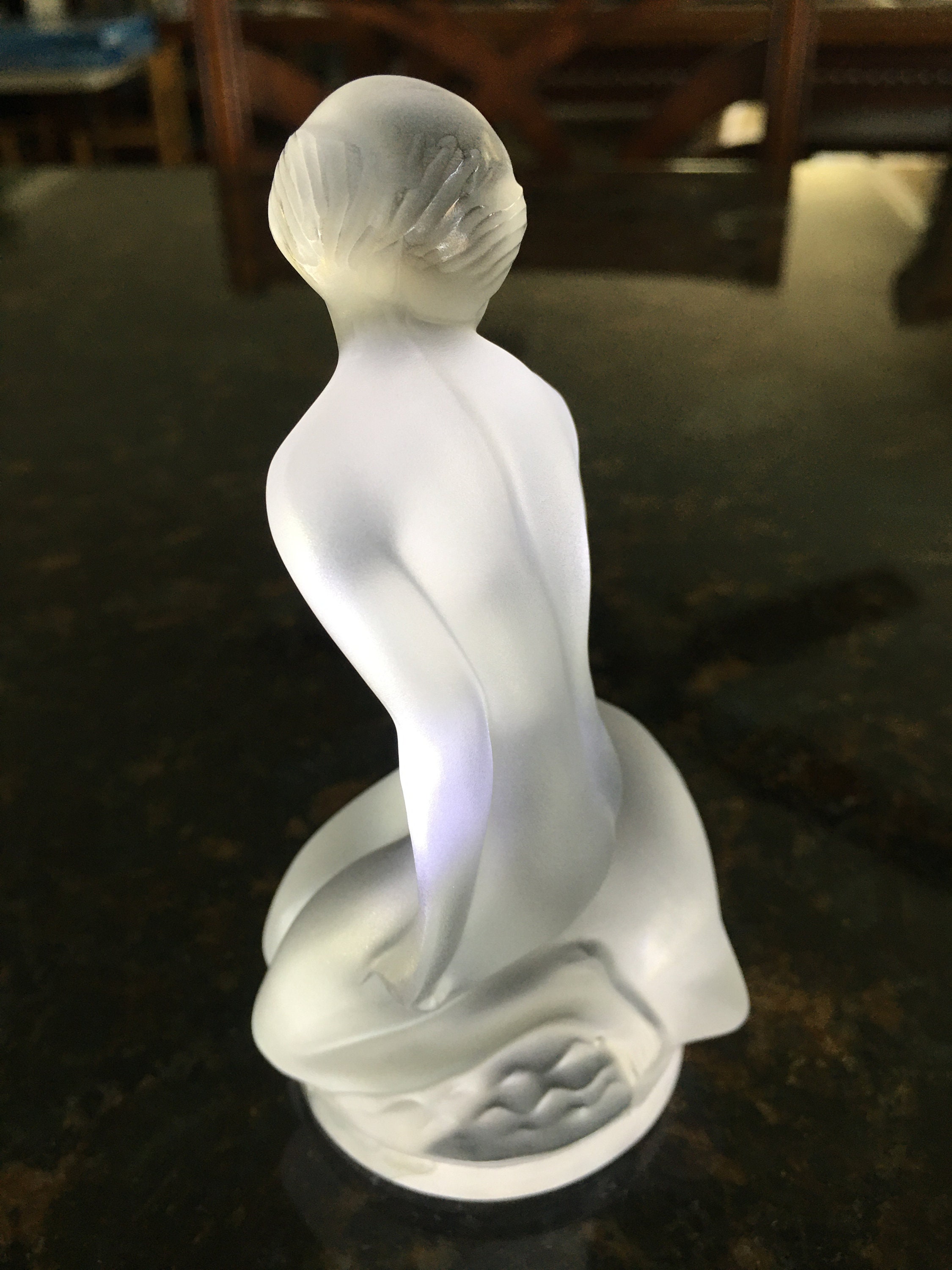 Rene LALIQUE France NUDE WOMEN With Goose Swan, in Perfect