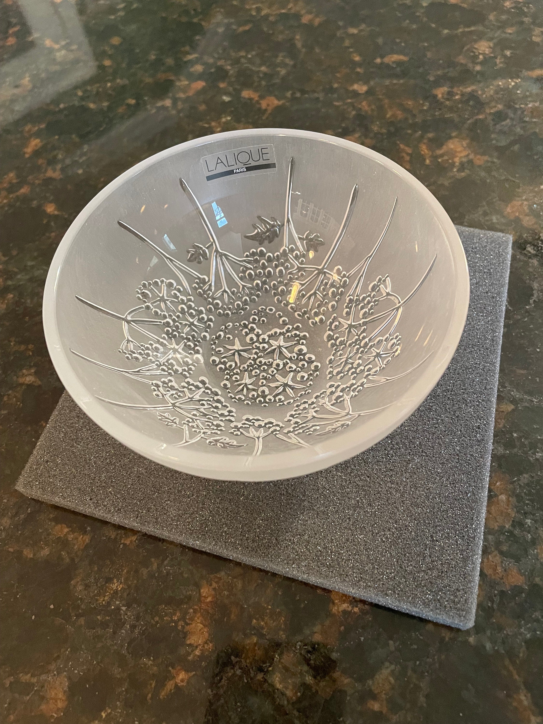 Lalique Ombelles Crystal Hollow Small Bowl Coupelle Creuse