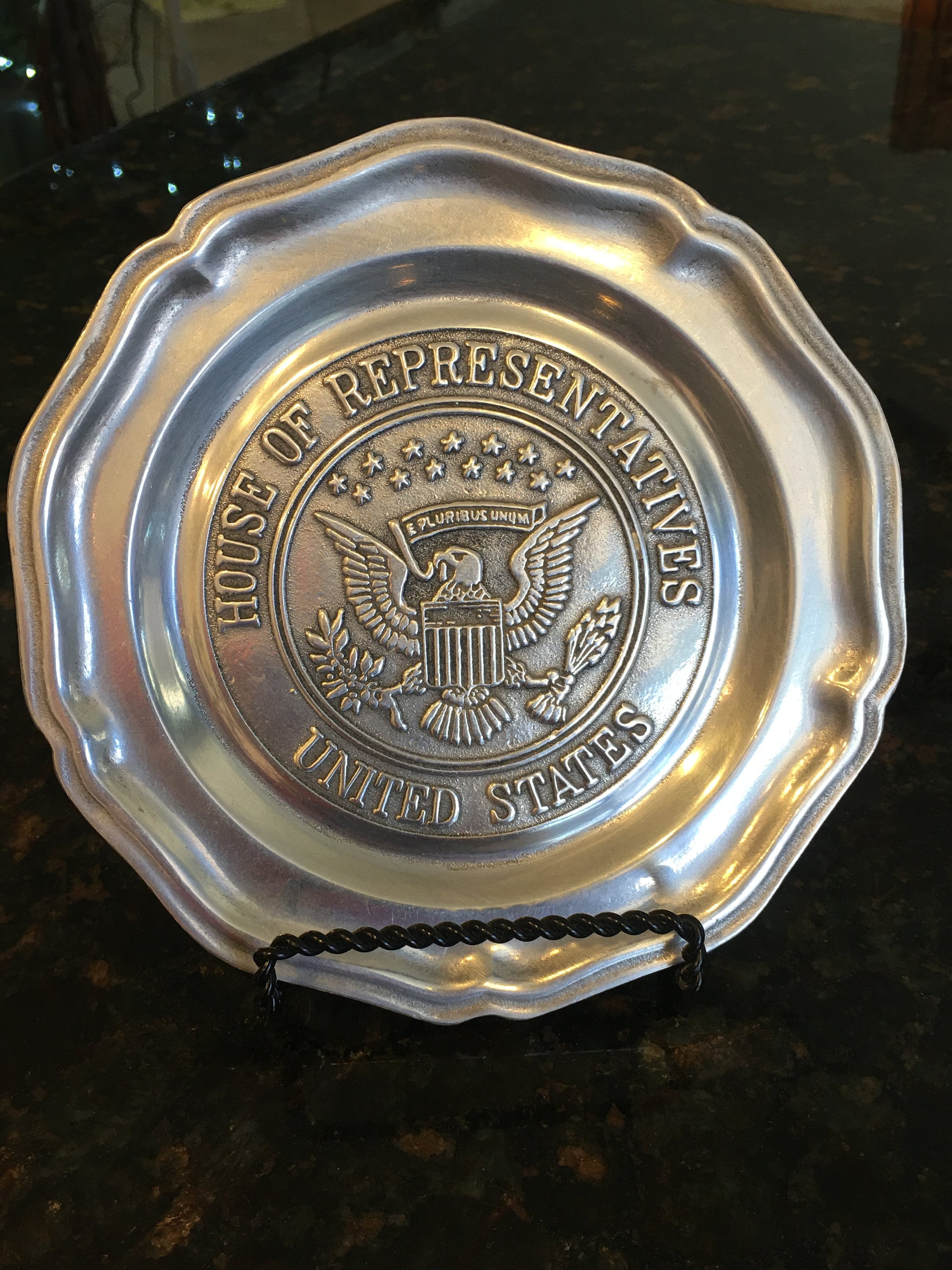 House of Representatives Armetale Pewter Plate by RWP, Wilton