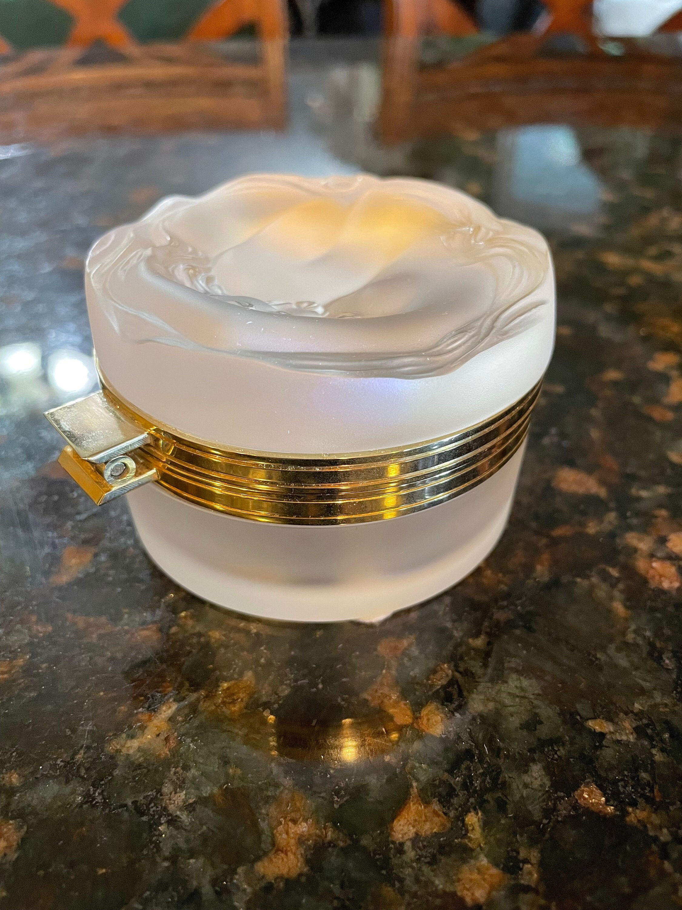 Lalique Crystal 1970's 'daphne' Nymph Nude Frosted Powder