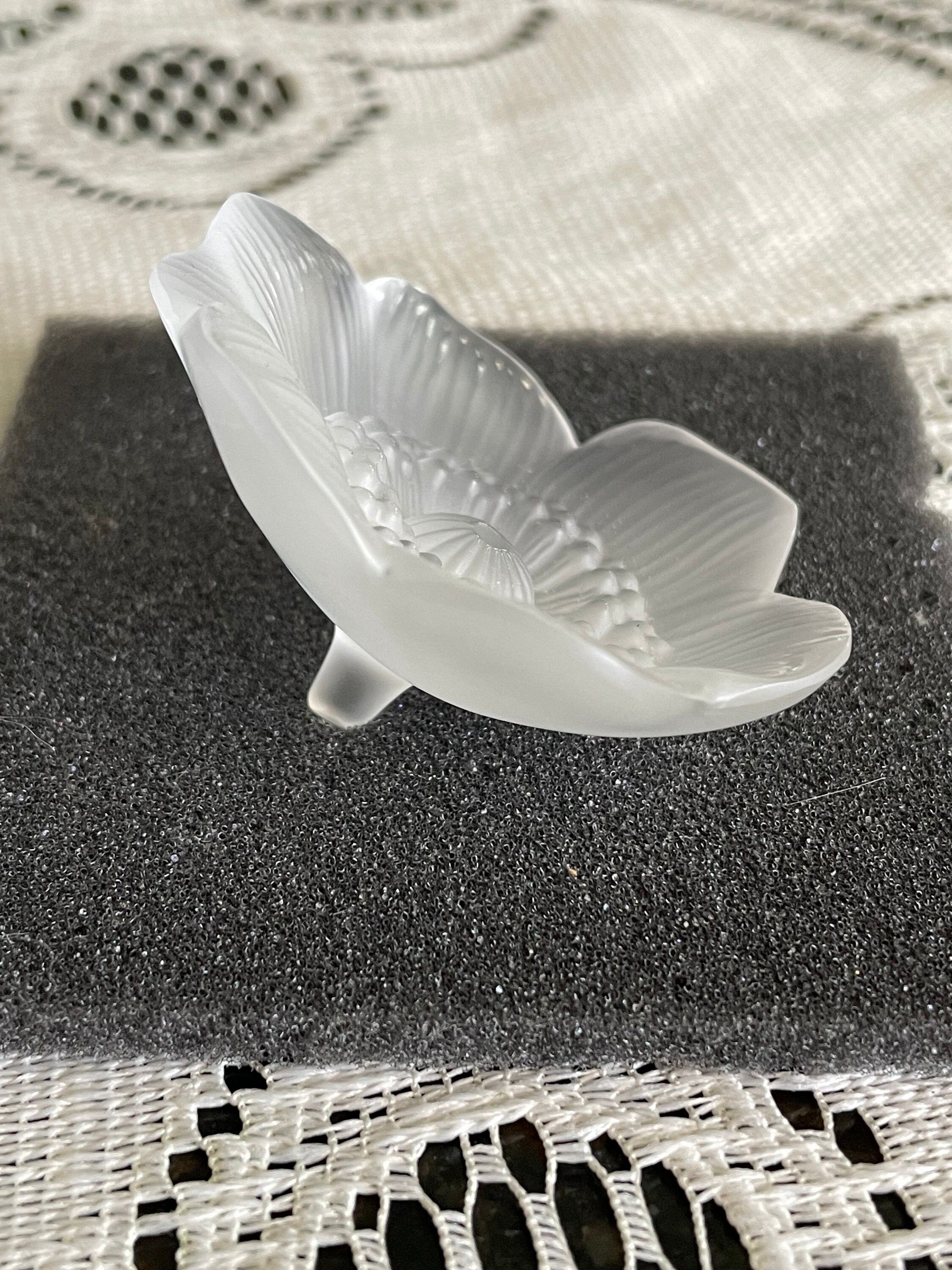 ラリック  『アネモネ』 New In Box: Lalique Anemone Flower Sculpture ~ Symbol Of