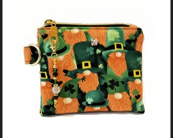 Shamrocks in Us Banner Coin Purse Zip Small Wallet Change Cash Tote for Men & Ladies Simple Style 