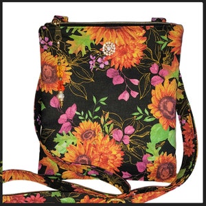 Sunflower Floral Crossbody Bag, Summer/Fall Purse, Bee Purse, Bag, Gift Item for Her, Crossbody Bags for Women, Handbag, Floral Purse