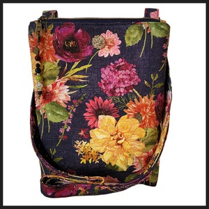 Fall Floral Crossbody Bag, Fall Floral Purse, Autumn Purse, Fall Floral Purse