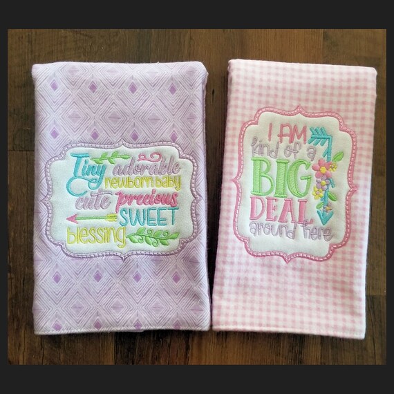 baby girl burp cloths
