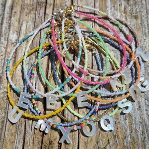 personalised initial bracelets genuine mother of pearl letter beads bracelets