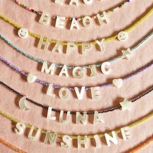 Personalised Mother of Pearl Letter Necklace: Delicate Name Jewelry