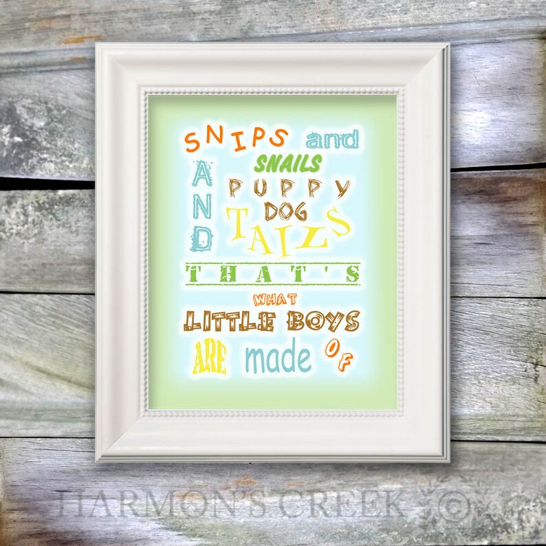 Snips and Snails/puppy Dog Tails/ Little Boy Wall Etsy