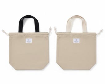 Conjunto de 2 bolsas tote em lona gabardine crua – Bolsa de ombro grande com fole e bolso interno.