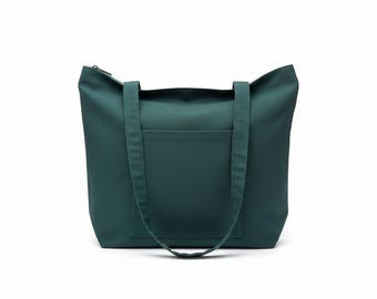 Sacola de lona com bolso, bolsa de ombro em gabardine com fole, sacola de compras ecológica, sacola de presente de lona