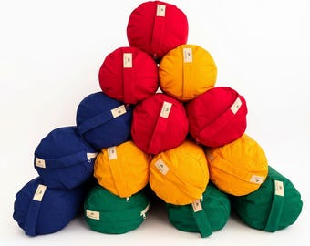 Almofada de apoio para ioga, 63 x 22 cm, almofada cilíndrica de algodão gabardine para suporte, fitness e pilates.