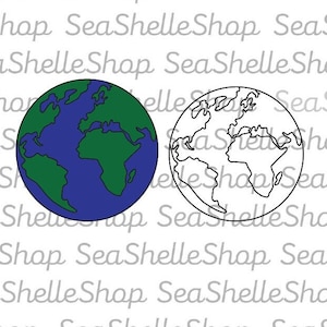 Earth Globe Layered and Outline SVG PNG