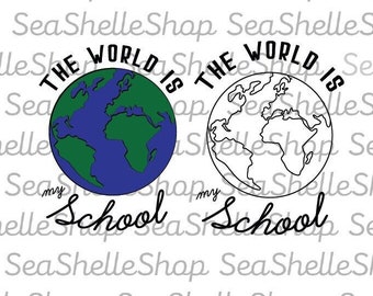 El mundo es mi escuela en capas y esquema Homeschool SVG PNG