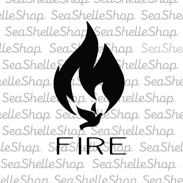 Fire Holy Spirit Dove SVG PNG