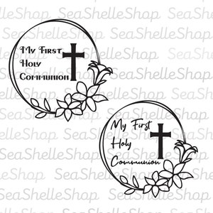 Erstkommunion Floral Lily SVG PNG