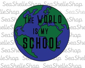 El mundo es mi escuela Escuela en casa en capas SVG PNG