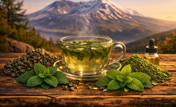 Mt. St. Helens Spearmint Green Tea from the SpecialTea Collection by Merchant Spice Co.