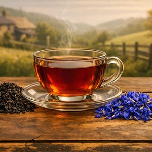 Té Yorkshire Breakfast con acianos azules de la colección SpecialTea de Merchant Spice Co.