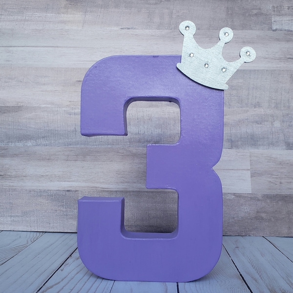 Paper mache numbers, age photo prop, photo prop, 8" paper mache numbers, birthday decor, first birthday, choose number, princess birthday