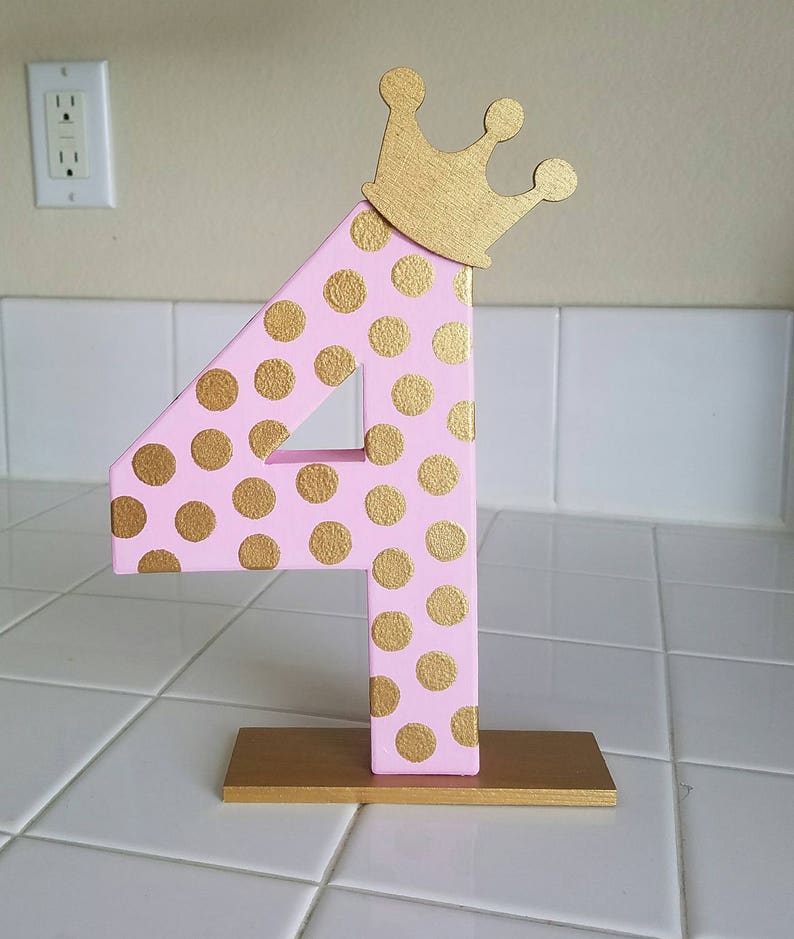 Paper mache number photo prop, Photo prop, Age photo prop, Age birthday decor, pink and gold birthday decor, 8 paper mache number, polkadot image 5