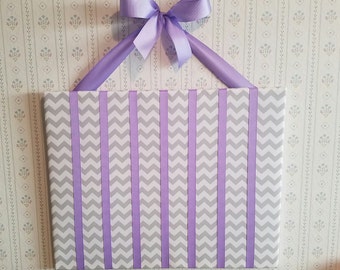 Baby hair bow holder, hair bow holder, large hair bow board, 16x20" bow holder, gray chevron, nursery decor, child bow holder, baby girl