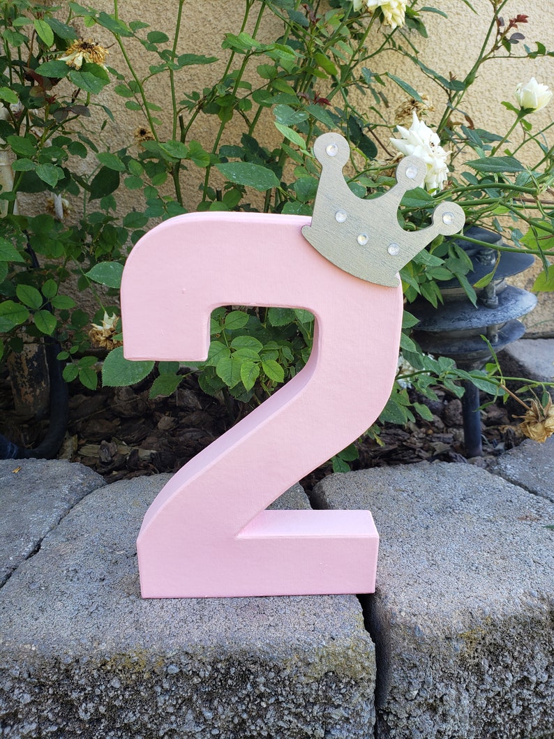 Paper mache numbers, age photo prop, photo prop, 8 paper mache numbers, birthday decor, first birthday, choose number, princess birthday image 5