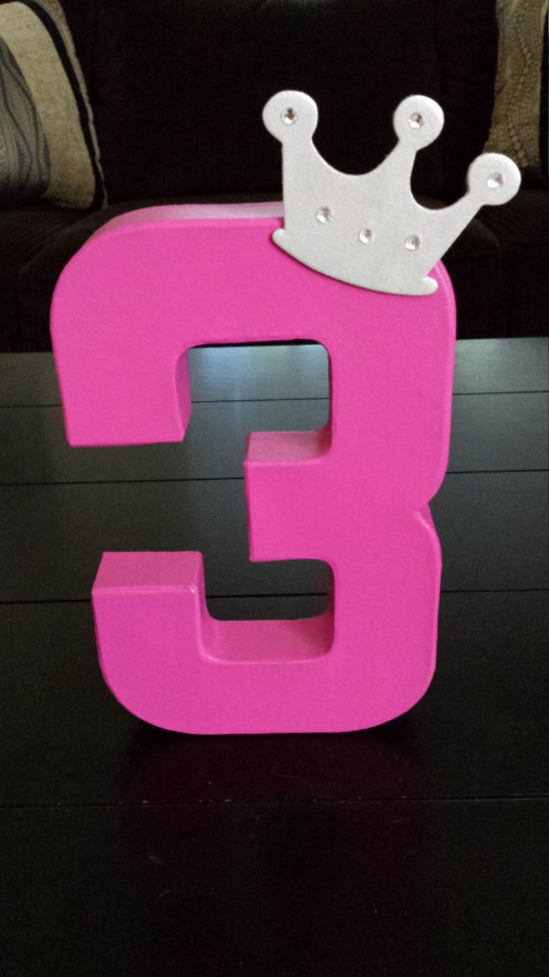 Paper mache numbers, age photo prop, photo prop, 8 paper mache numbers, birthday decor, first birthday, choose number, princess birthday image 4