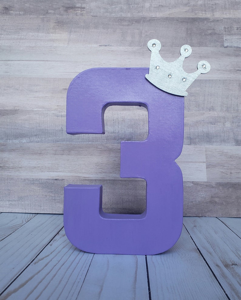 Paper mache numbers, age photo prop, photo prop, 8 paper mache numbers, birthday decor, first birthday, choose number, princess birthday image 1