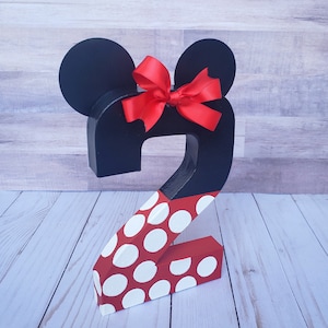 Minnie mouse inspired photo prop, minnie mouse birthday decoration, number photo prop, paper mache number, birthday number props, Photo prop image 10