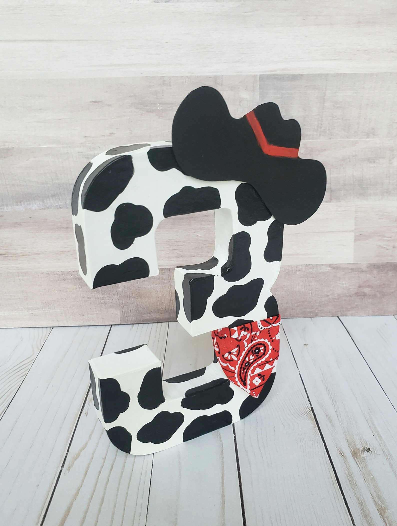 Cowboy Paper Mache Number Paper Mache Age Photo Prop Photo Etsy