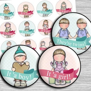 Baby shower Digital Collage sheet rounds, Pregnant 1.5&quot;, 1.25&quot;, 30mm, 1 inch Circles images pendants Bottle Caps rounds printable td50