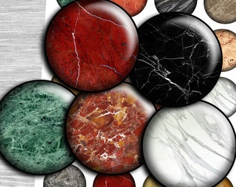 Marble digital collage sheet circles download cabochon 1 inch 1" bottle cap images 1.5", 1.25", 30mm round printable pendant -td389