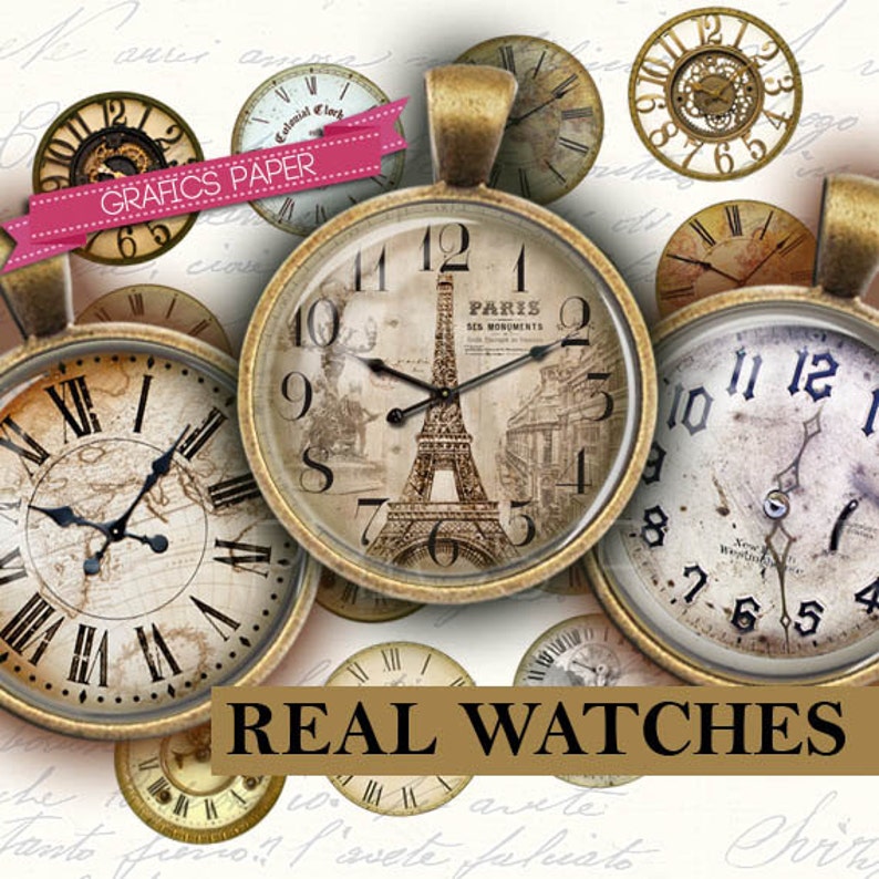 Watches Images Circles Digital Collage Sheet 1.5 Etsy