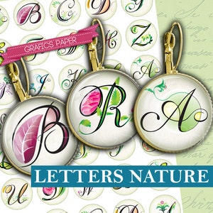 Printable images alphabet, Digital Collage Sheet Circles 20mm 18mm 16mm 12mm Circle images for earrings, Circle Bottle Cap images - td309P