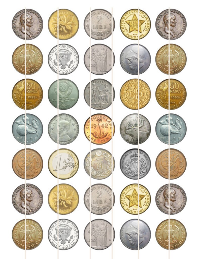 Clip Art Art Collectibles 25mm Td148 Coins Images Digital Collage Sheet Circles 1 Inch 30mm Bottle Cap Images Printable Instant Download 1 5 1 25