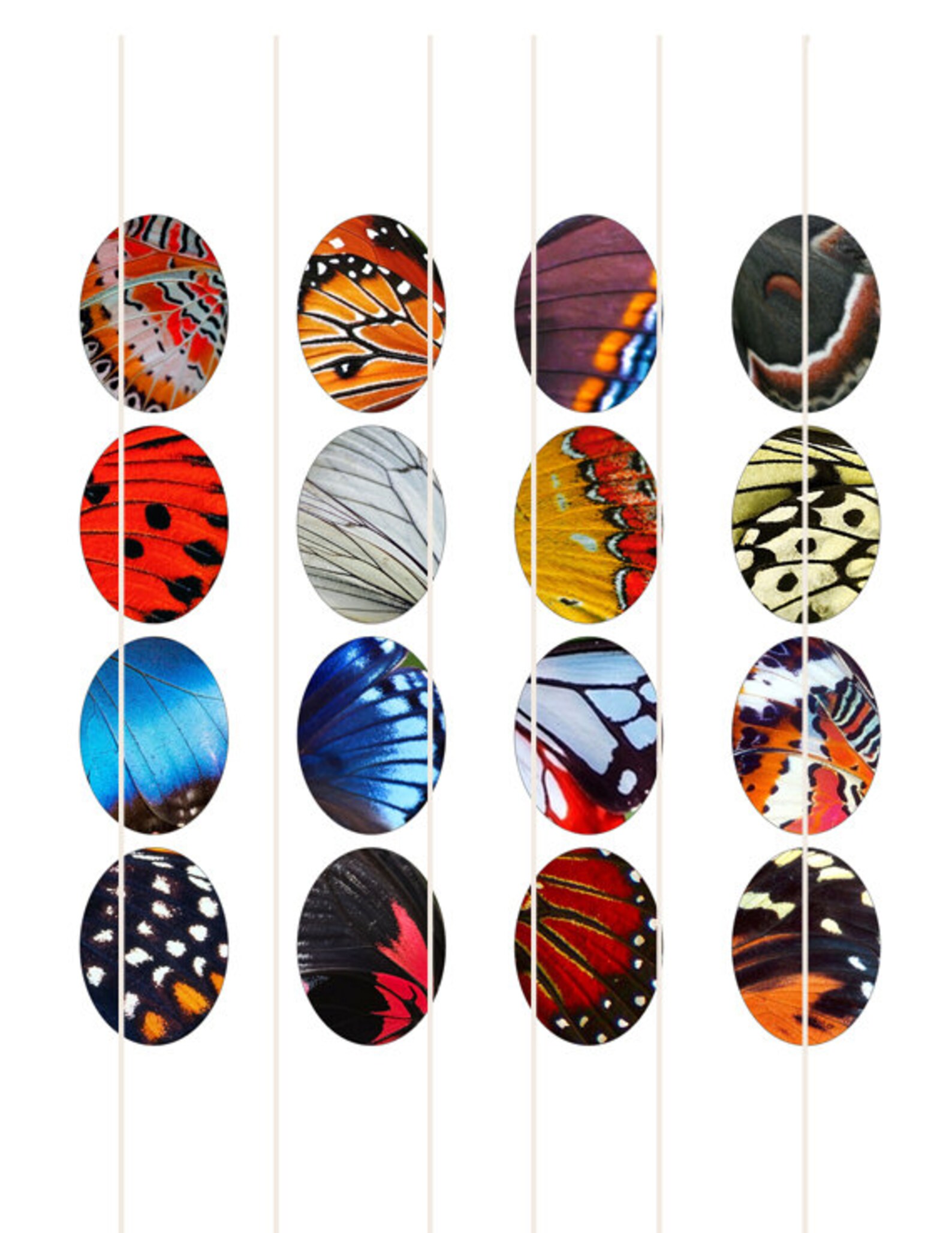 Butterfly Wings Patterns Digital Collage Sheet Ovals OV56 | Etsy