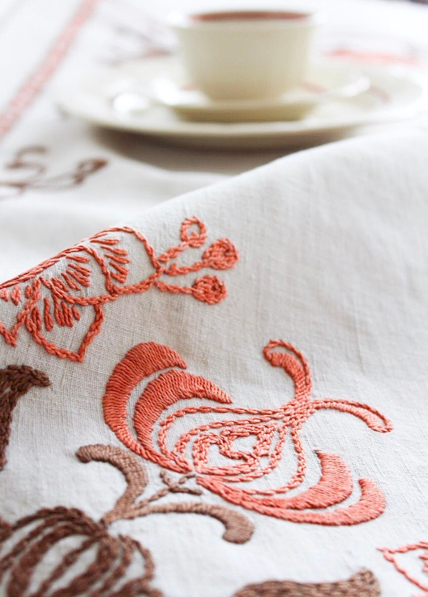 From Sweden＊Vintage linen Cloth・* Early 1900s Linen Cloth Handmade Sweden - Unique Tablecloth