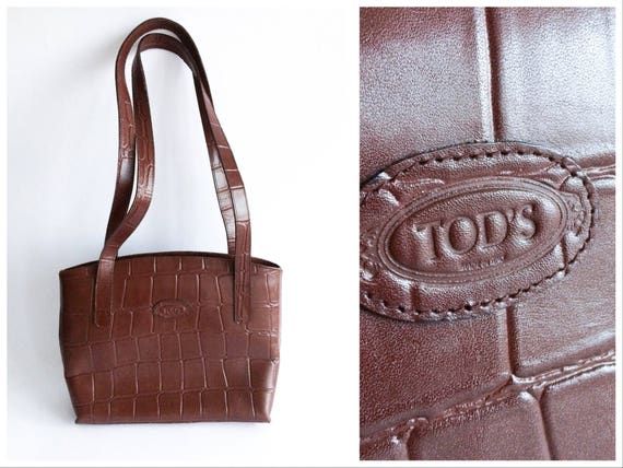 schoorsteen Annoteren Brutaal TOD'S handtas vintage lederen tas krokodil reliëf - Etsy Nederland