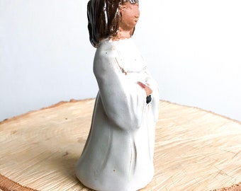 Navidad vintage escandinava Britt Wedberg Figura vintage niña, estatuilla de ángel, estatuilla, keramik de cerámica hecha a mano, regalo para sus 80 años