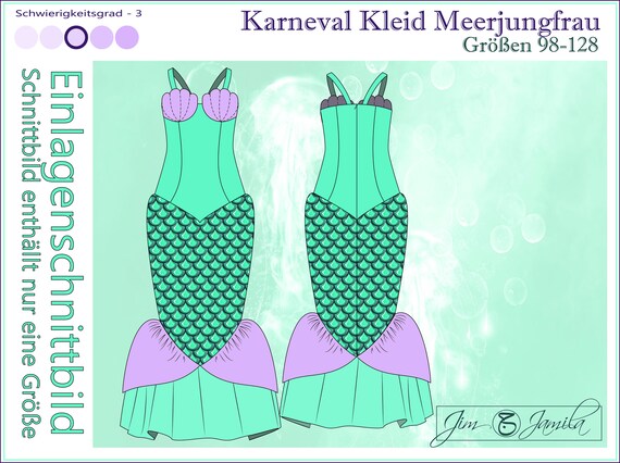 Pattern Mermaid Dress To Download 98 134 Etsy