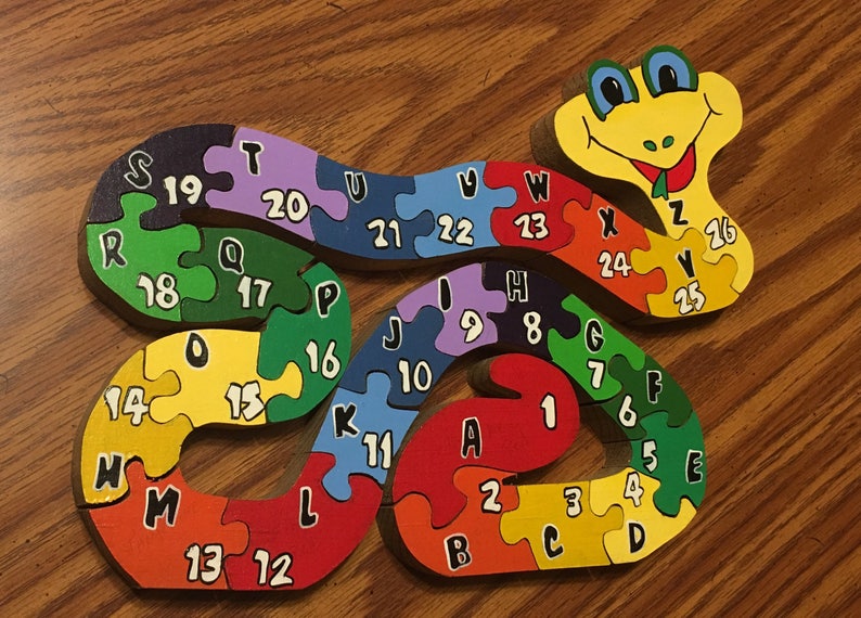 Snake ABC123 Puzzle | Etsy