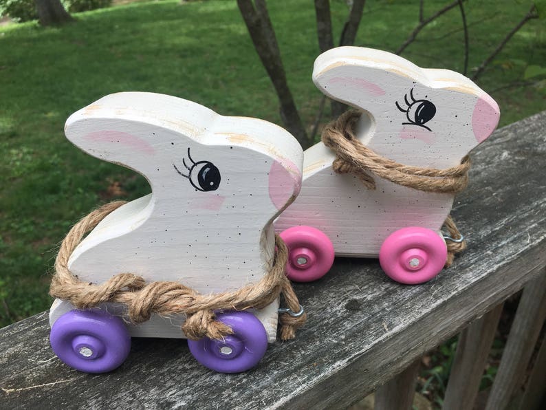 Bunny Pull Toy Etsy