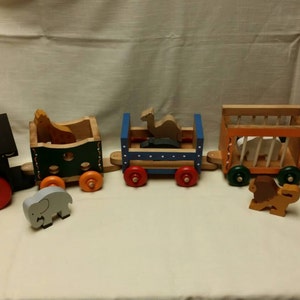 Wooden Circus Train with Animals