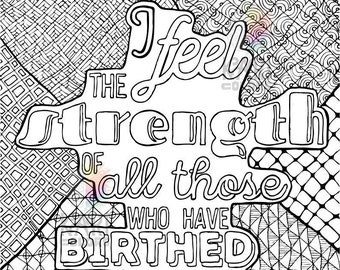 10 Birth Affirmation Colouring Pages - Etsy
