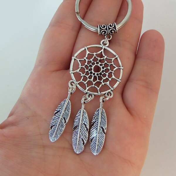 Llavero atrapasueños, dream catcher accesorios, dream catcher regalos, boho llaveros, llavero de indie, hipster llavero, llavero, regalos